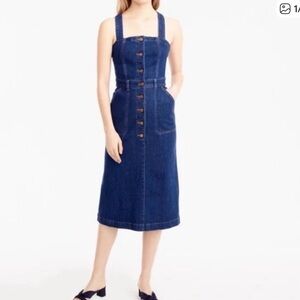 J Crew | Denim Apron Dress Button Front